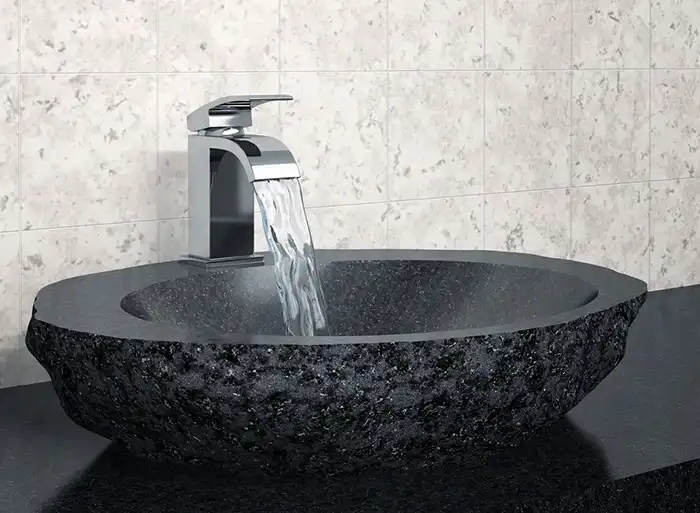 Newly installed bathroom faucet